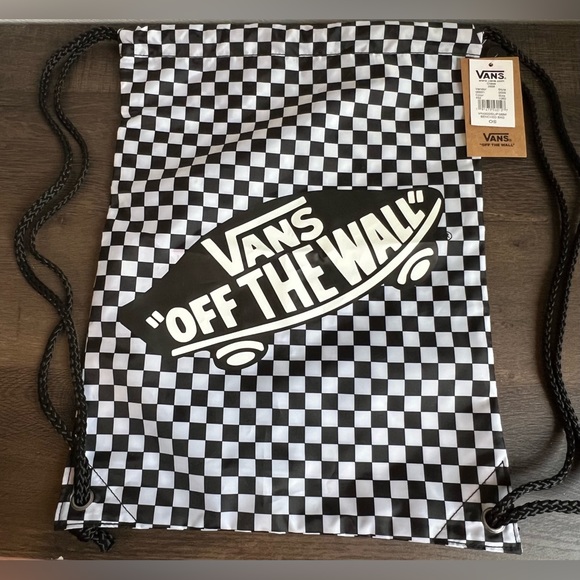Vans Other - Vans Off The Wall Benched Bag Drawstring Black And White Checkered NWT